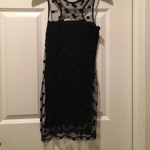 Lovers and friends black polka dot dress size XS